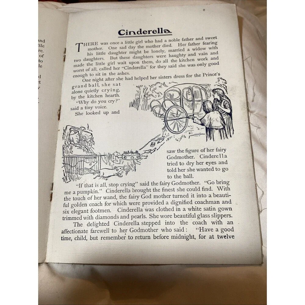 Fairyland Tales And ABC'S Children's Book Printed On Linen Late 1800's /1900's